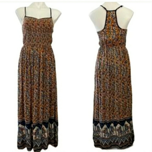 Y2K Wet Seal Boho Elephant Print Maxi Dress - Picture 1 of 11